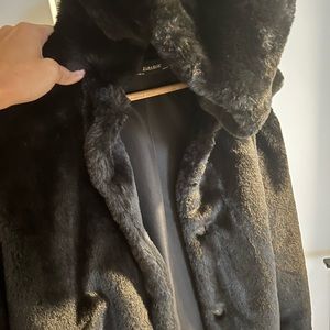 Faux Fur coat from Zara black
